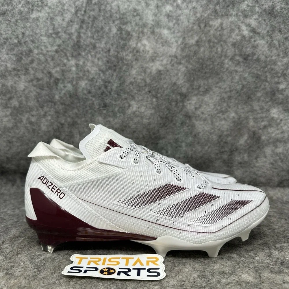 Adidas Adizero Electric Football Cleats Mens Size 7.5 White Team Maroon IE4376